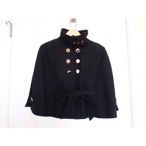 Express high quality, stylish black wool cape (XS)